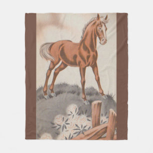 Couverture Polaire cheval heureux en brun