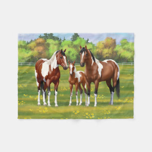 Couverture Polaire Chevaux Du Quartier De Peinture De Baie Pinto En P