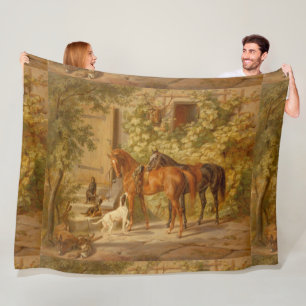 Couverture Polaire Chevaux Vintages au Porch Albrecht Adam