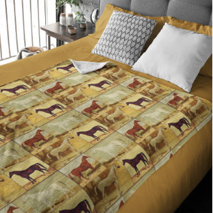 Couverture Polaire Chevaux vintages d'Arabie