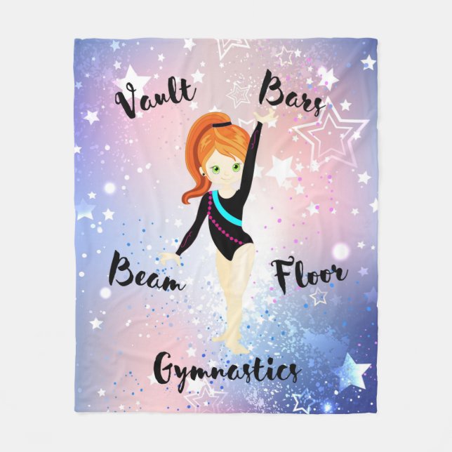 Couverture Polaire Cheveux de gymnase Star, Yeux verts, Léotard noir (Devant)