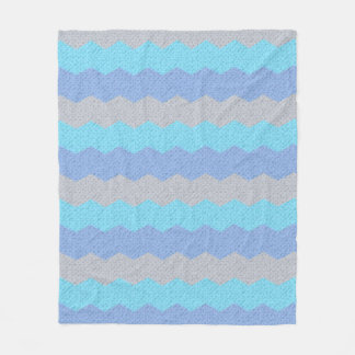 Couverture Polaire Chevron d'Aqua, bleu et gris
