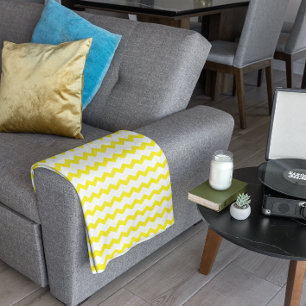 Couverture Polaire Chevron jaune