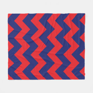 Couverture Polaire Chevron Marine bleu et rouge N'importe quel ty