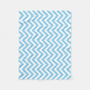 Couverture Polaire Chevron vertical Bleu et Blanc de taille moyenne