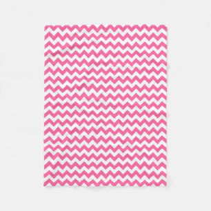 Couverture Polaire Chevron Zigzag rose et blanc moderne