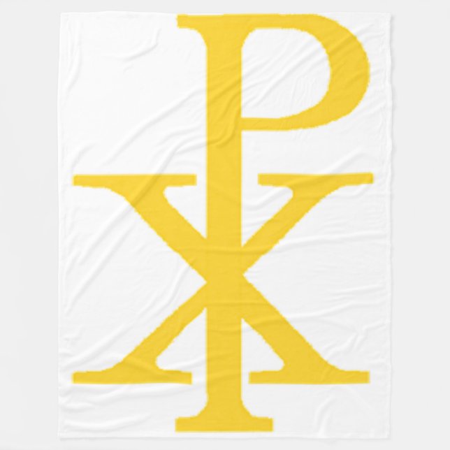 COUVERTURE POLAIRE CHI RHO CRUCIFIX CHOISISSEZ VOTRE PROPRE COULEUR G (Devant)