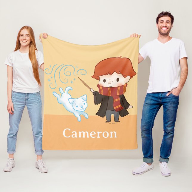 Couverture Polaire Chibi Ron Weasley Patronus (En situation)