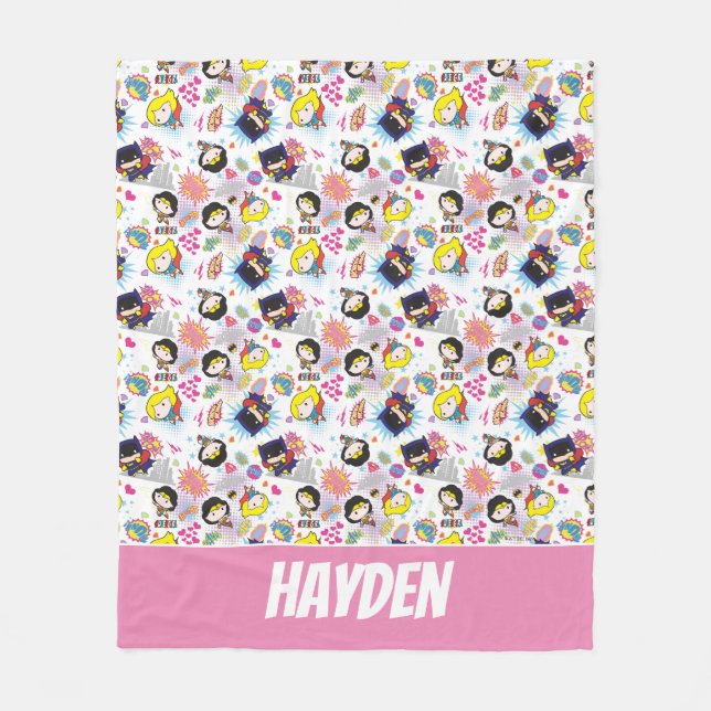 Couverture Polaire Chibi Super Heroine Motif (Devant)