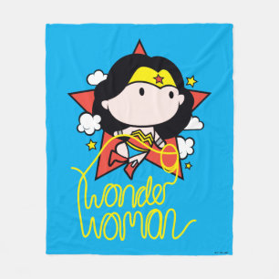 Couverture Polaire Chibi Wonder Woman Voler Avec Lasso