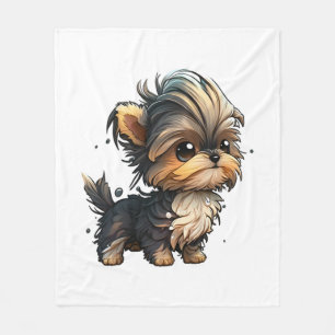Couverture Polaire Chibi Yorkshire Terrier