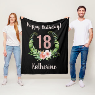 Couverture Polaire Chic 18th Birthday Pink Parties scintillant Name