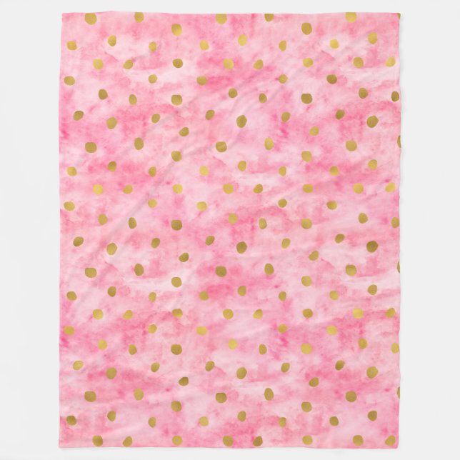 Couverture Polaire Chic Aquarelle Rose Gold Confetti (Devant)