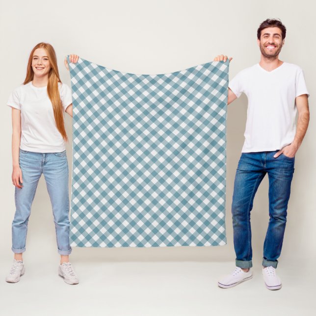 Couverture Polaire Chic Chic Français Lumière Turquoise Bleu Blanc Ch (En situation)