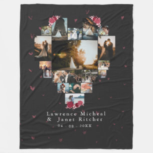 Couverture Polaire Chic Custom 18 Coeur photo en forme pour lui