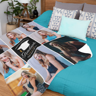 Couverture Polaire Chic Custom Graduation Photo Collage 2023 Graduate