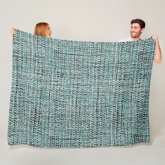 Couverture Polaire Chic gris Seafoam Blue Green Boucle Motif tissé (En situation)
