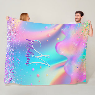 Couverture Polaire Chic holographique monogramme de parties scintilla