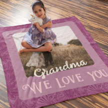 Chic Photo Personnalisée Texte Grandma Cadeau Roug