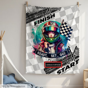 Couverture Polaire Chic Sport Voiture Blanket Petite Racer Fille Anni
