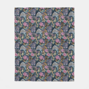 Couverture Polaire Chic teint rose léopard motif