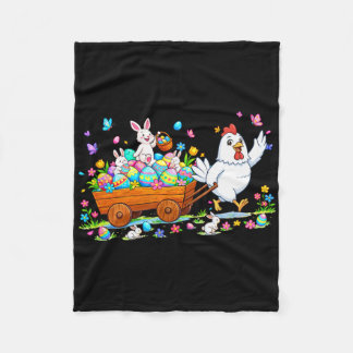 Couverture Polaire Chicken Carrying Bunnies Easter Chocolate Eggs Col