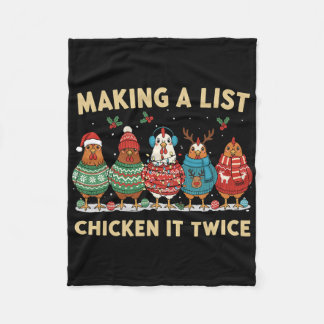 Couverture Polaire Chicken Christmas Shirt, Making A List Chicken It 
