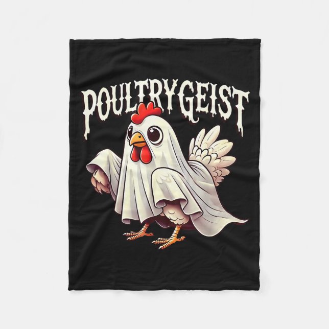 Couverture Polaire Chicken Ghost Ultrygeist Funny Halloween Farmer  (Devant)