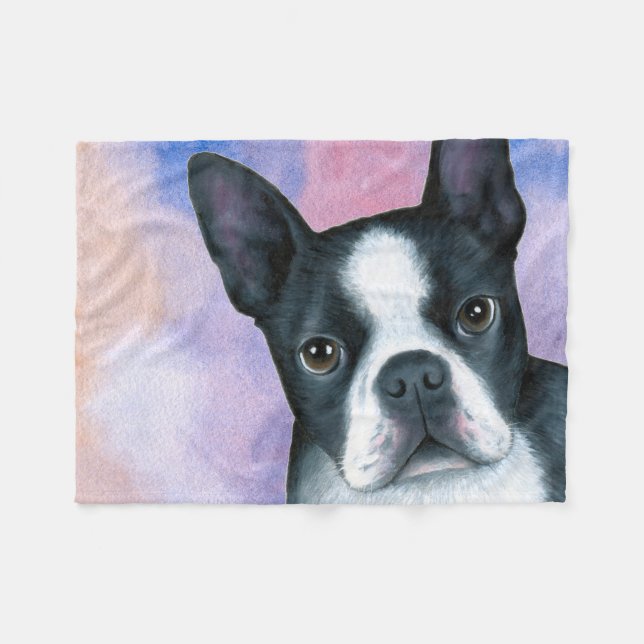 Couverture Polaire Chien 128 Boston Terrier (Devant (Horizontal))