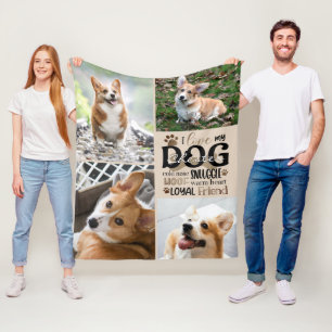 Couverture Polaire Chien 4 Photo LOVE MON CHIEN Personnalisé Word Art