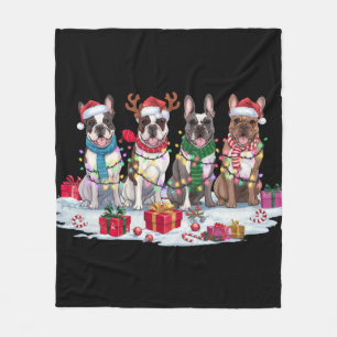 Couverture Polaire Chien à rames de Noël