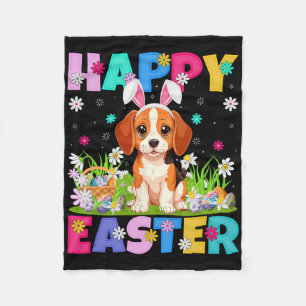 Couverture Polaire Chien Beagle Joyeuses Pâques Chasse aux œufs Lapin