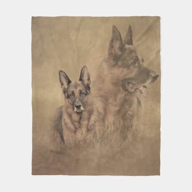 Couverture Polaire Chien berger allemand (Devant)