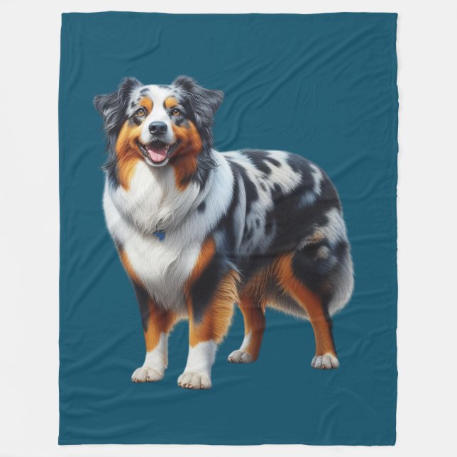 Couverture Polaire Chien berger australien (Devant)