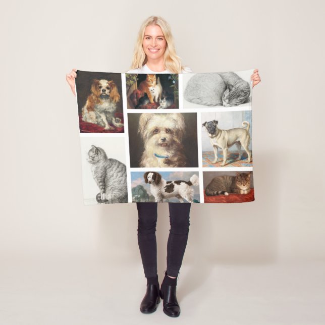Couverture Polaire Chien Chat Animaux 8 Portrait Photo Gardien de col (En situation)