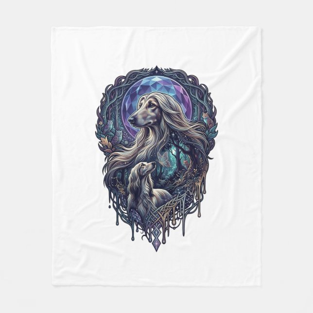Couverture Polaire Chien Crystal Moon Forêt Enchantée_1 (Devant)