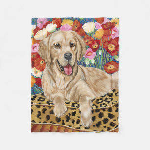 Couverture Polaire Chien d'arrêt de garçon d'or