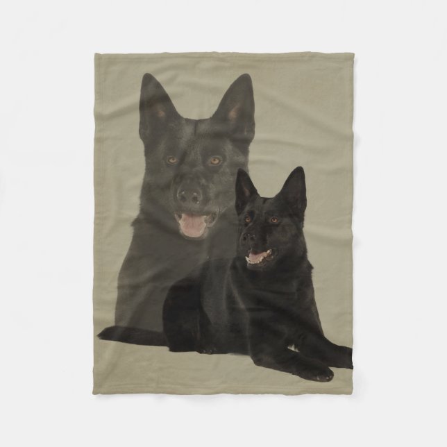 Couverture Polaire Chien de berger allemand noir - GSD (Devant)