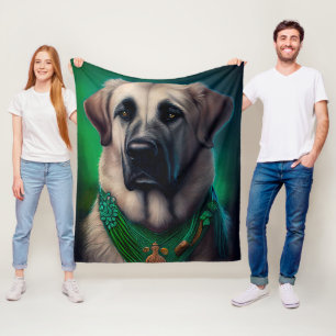 Couverture Polaire Chien de berger anatolien en Robe de Fête de Saint