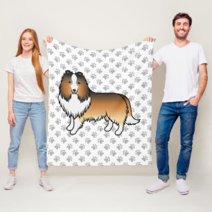 Couverture Polaire Chien de dessin animé Shetland Sable & Pattes