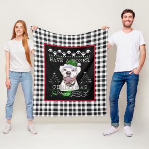 Couverture Polaire Chien de la Boxe Blanche
