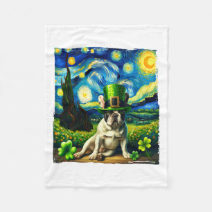 Couverture Polaire Chien de la Fête Saint Patricks de la nuit étoilée