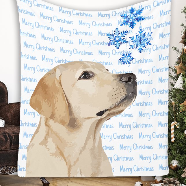Couverture Polaire Chien de Noël du Laboratoire jaune Labrador (Créateur téléchargé)