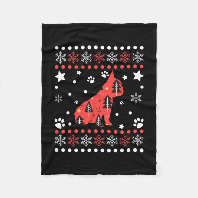 Couverture Polaire Chien de Noël Motif Français Chien de taule propri (Devant)