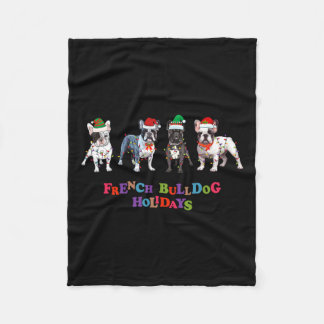 Couverture Polaire Chien de taureau Noël2