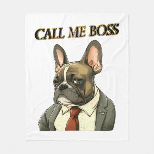 Couverture Polaire Chien de taureaux français en costume