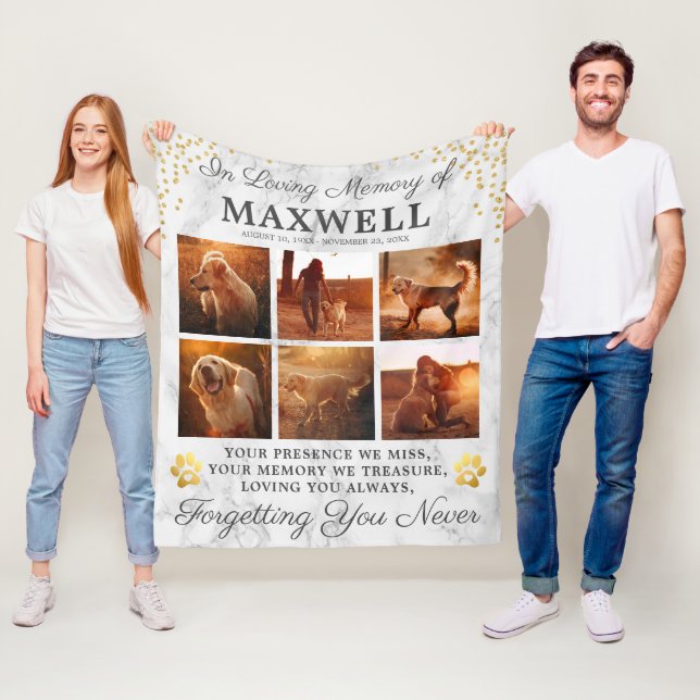 Couverture Polaire Chien du souvenir de marbre moderne (En situation)