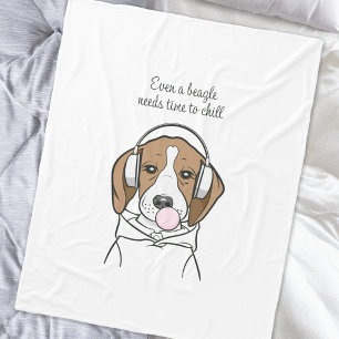 Couverture Polaire Chien frigorifique avec Bubblegum Funny Beagle