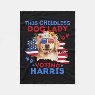 Couverture Polaire Chien Lady Vote Kamala Harris 2024 Golden Retrieve