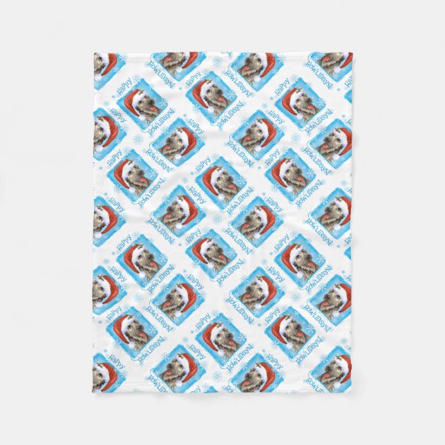 Couverture Polaire Chien-loup irlandais heureux de Howlidays (Devant)